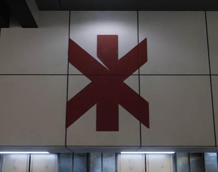 The Trauma Team logo also reflects this axis. It has a slight cutout in the top left inner corner